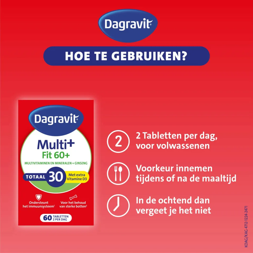 Dagravit Totaal 30 Vitaal 60+ - 60 tabletten, foto 3