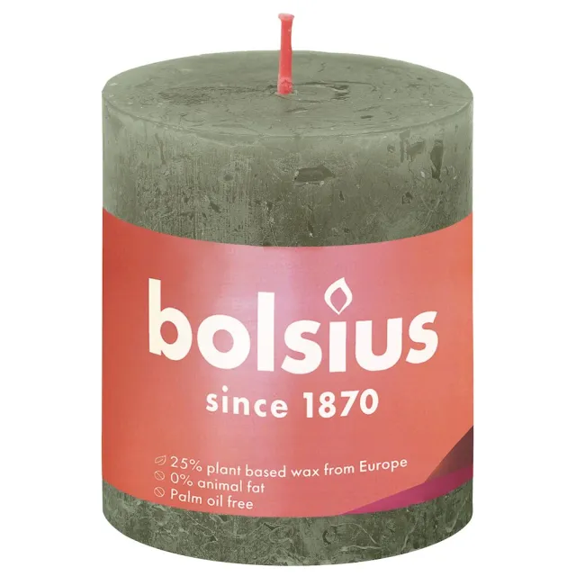 Bolsius Rustiek stompkaars fresh olijf