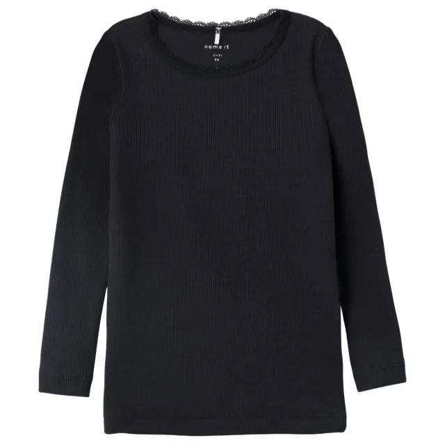 NAME IT MINI ribgebreide longsleeve zwart, foto 2