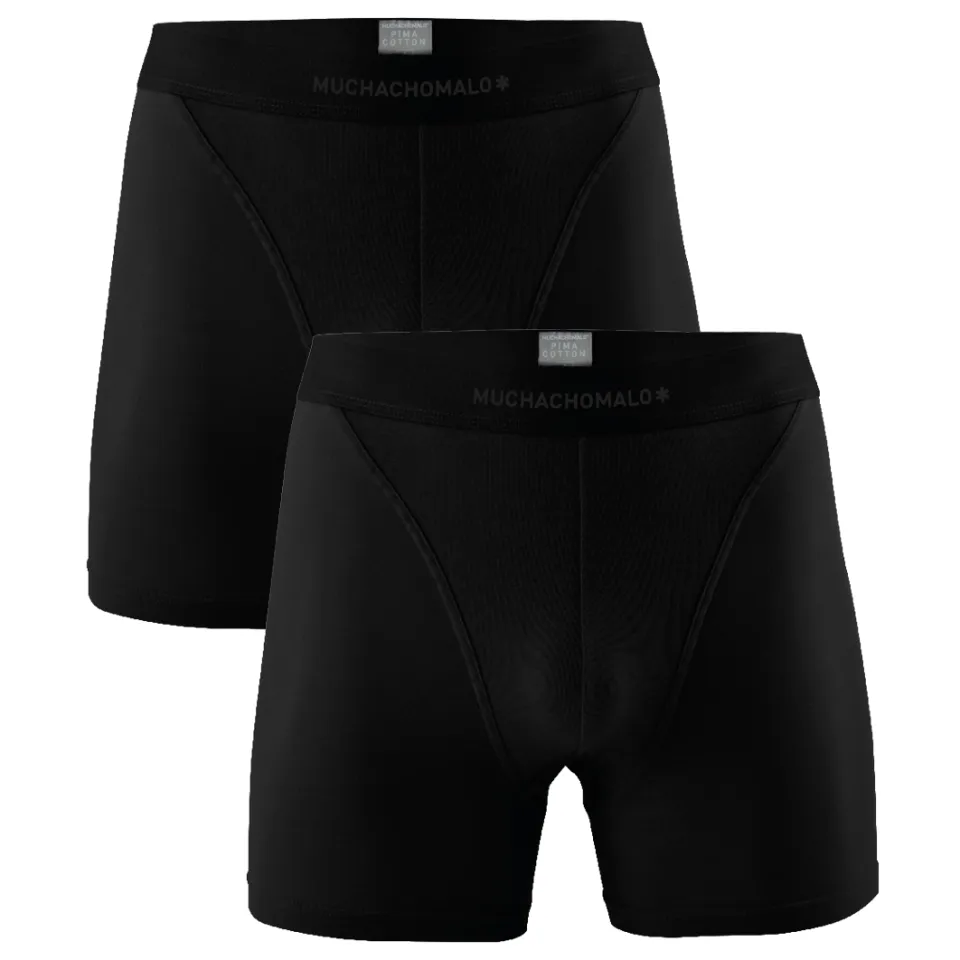 Muchachomalo Heren 2-pack Boxershorts Pima Cotton Zwart