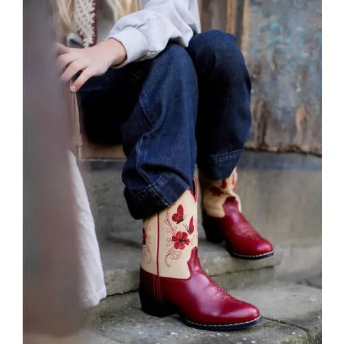 Bootstock western leren laarzen - rood/ecru, foto 5