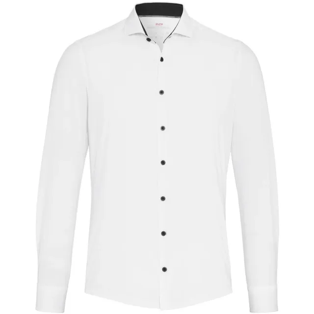 Pure Overhemd Lange Mouw Pure The Functional Shirt Wit