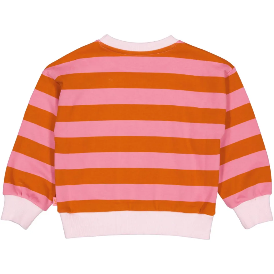 QPI gestreepte sweater met tekst - roze/oranje, foto 4