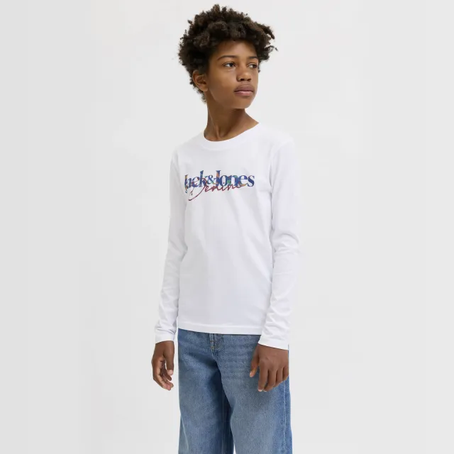 Jack & Jones JJTOM longsleeve met logo wit