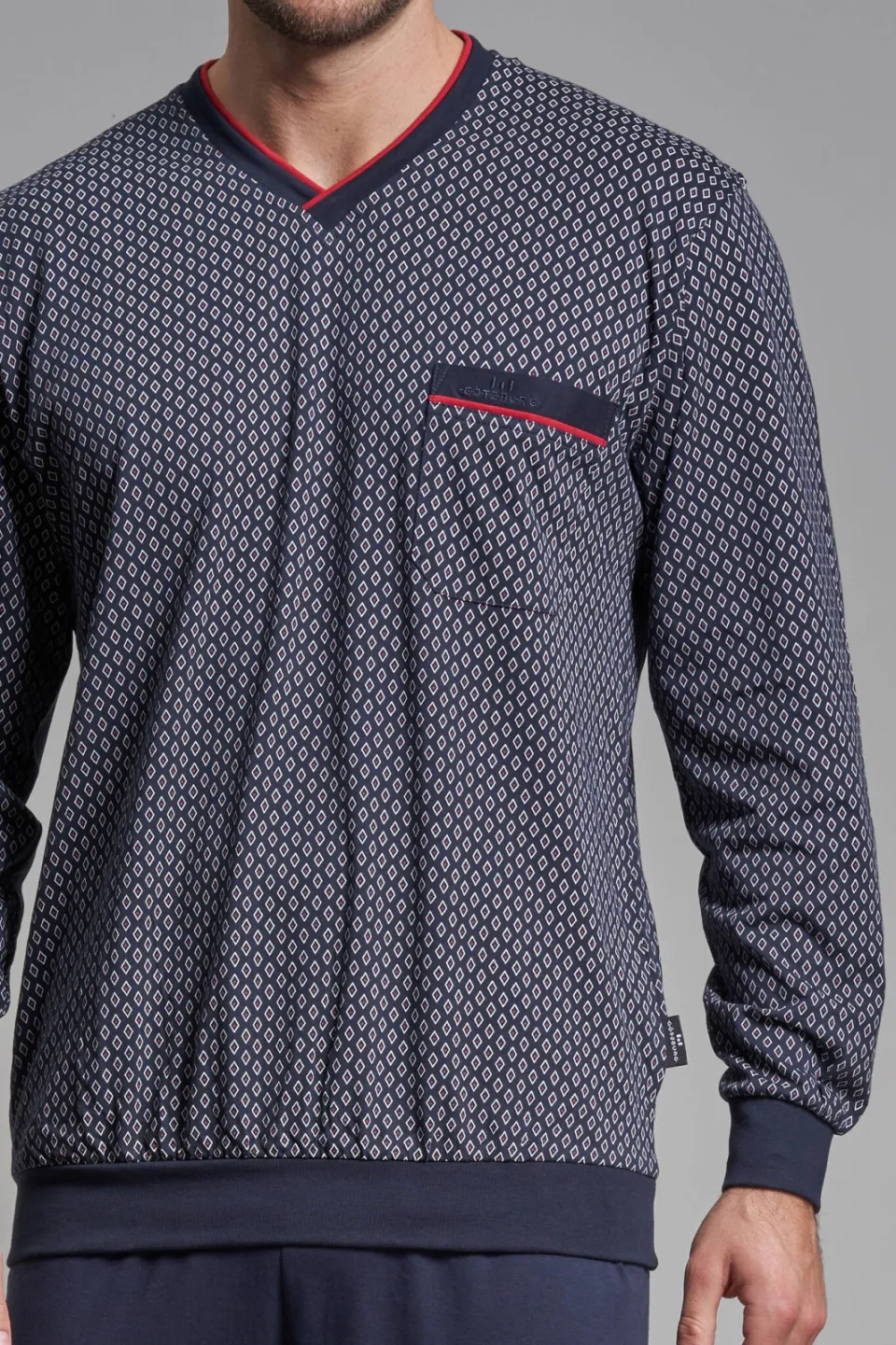 Götzburg pyjama set donkerblauw rood wit, foto 4
