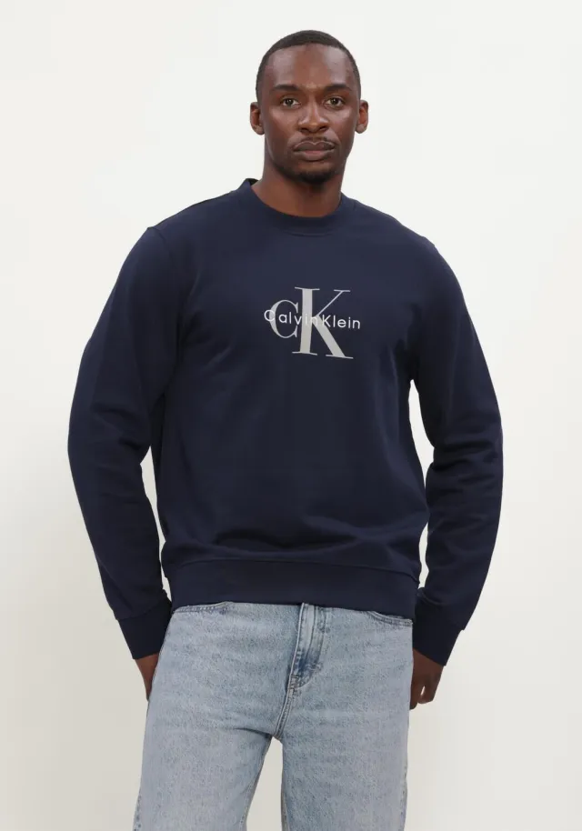 Calvin Klein Heren Truien & Vesten Ls 350terry Mnlg Cn Swtshrt - Donkerblauw