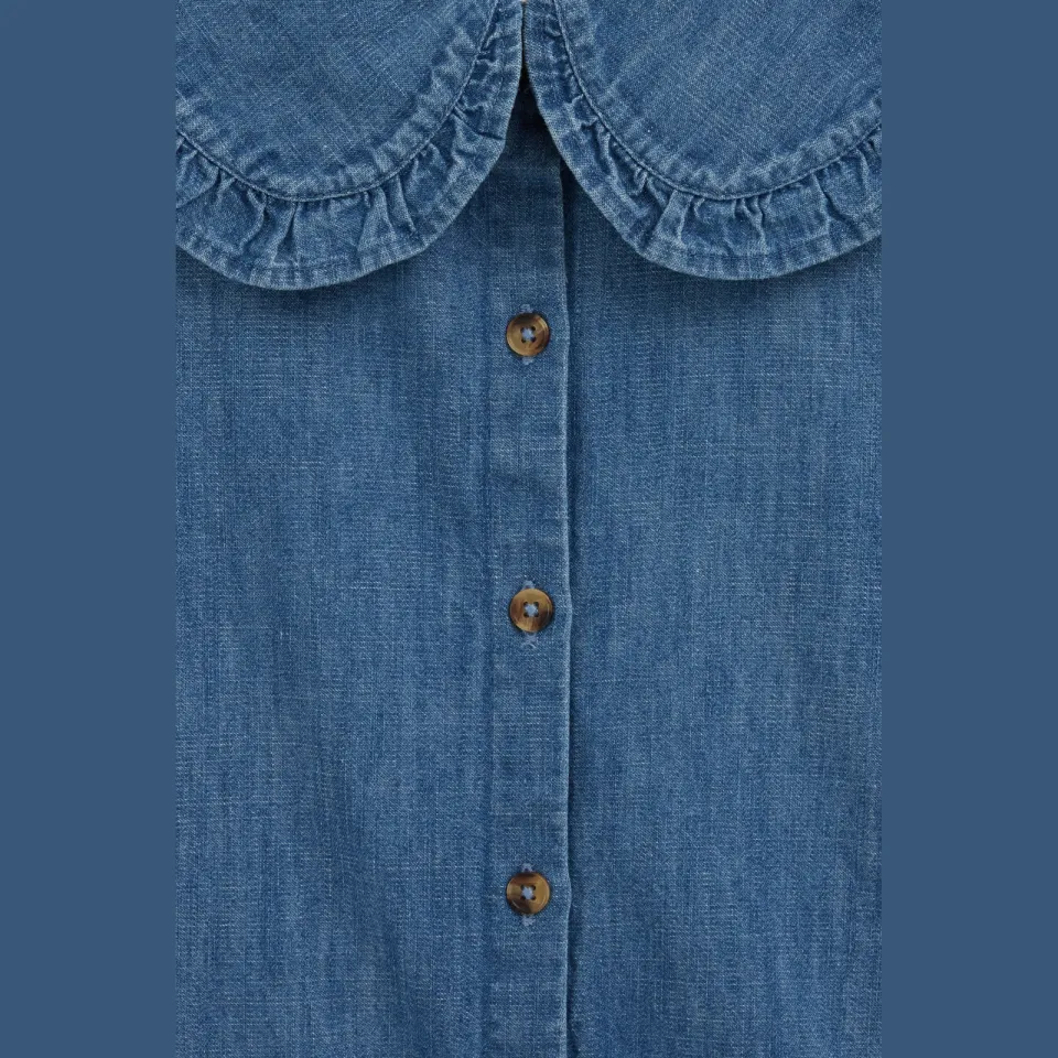 WE Fashion Blue Ridge denim blouse mediumblauw, foto 7