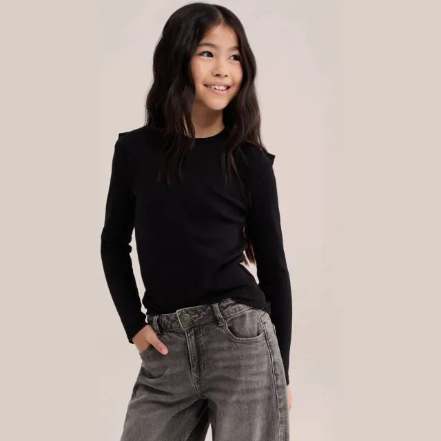 WE Fashion longsleeve zwart meisjes, foto 4