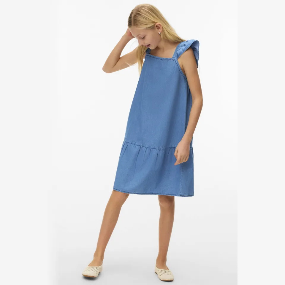 Vero Moda a-lijn jurk light blue denim