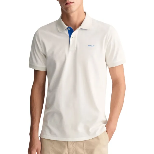Gant Contrast Piqué Polo Heren Eischaal