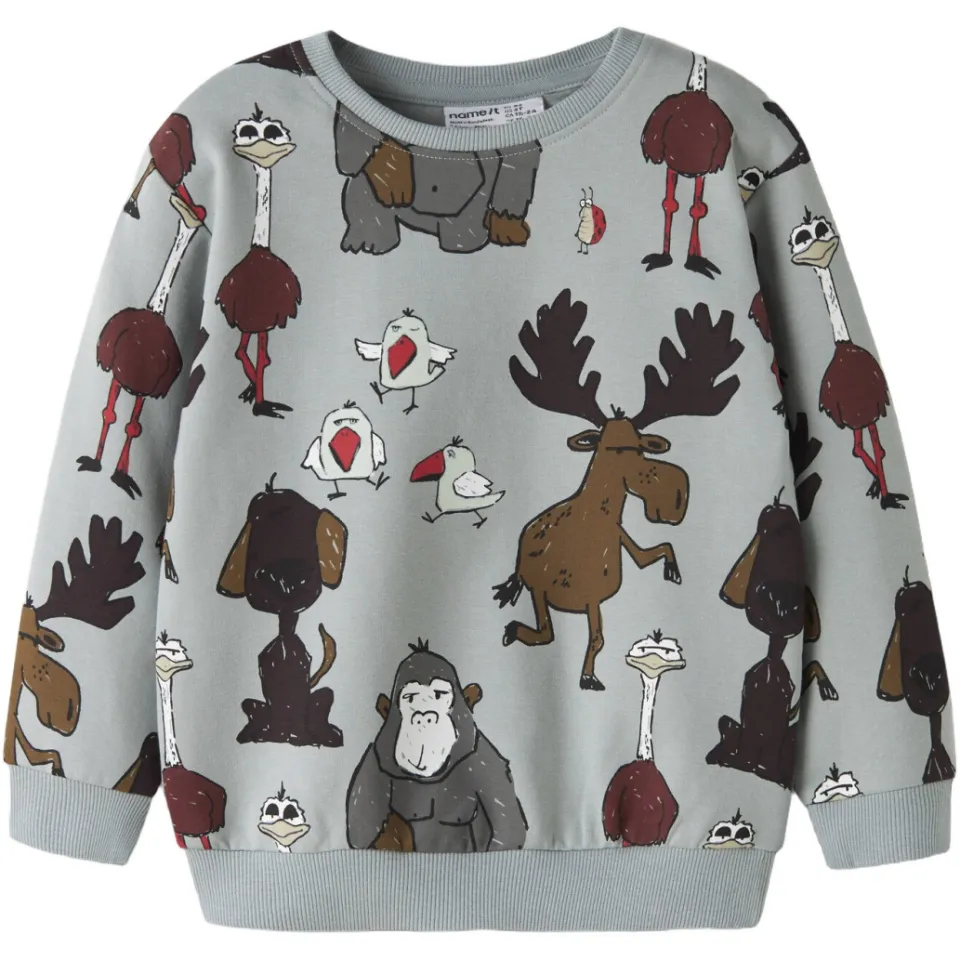 NAME IT MINI sweater met print - grijs, foto 2