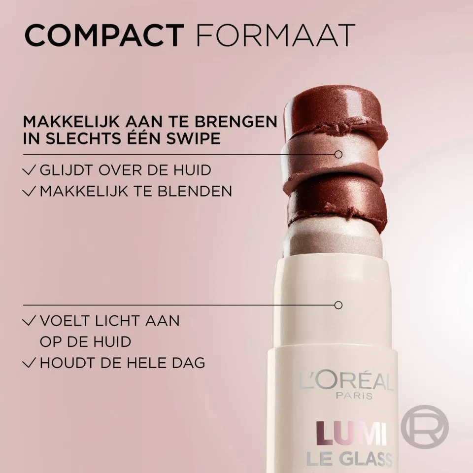 L'oréal LUMI Le Glass highlighterstick 620 Pink Ballet, foto 8