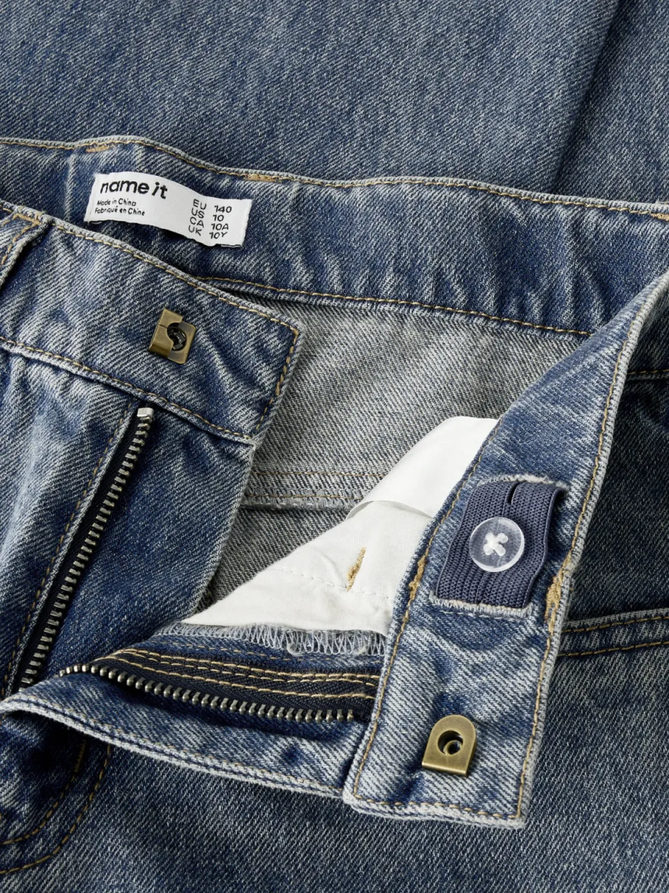 NAME IT KIDS NKMBEN straight leg jeans met print - mediumblauw, foto 4