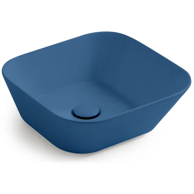 Waskom By Goof Mees Design Opbouw Wastafel Vierkant 42x42 cm Mat Blauw