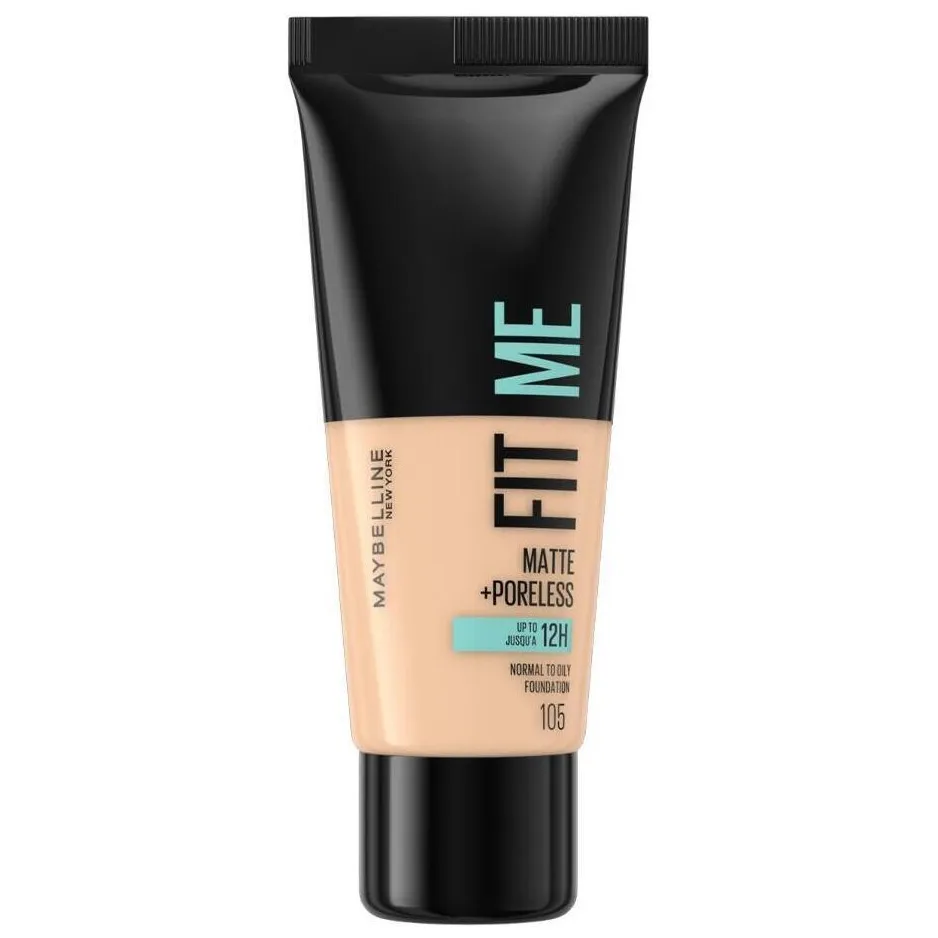 Maybelline New York Fit me Matte + Poreless liquid foundation - 105 Natural Ivory, foto 2