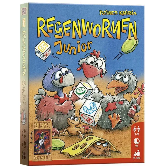999 Games Regenwormen Junior dobbelspel, foto 2