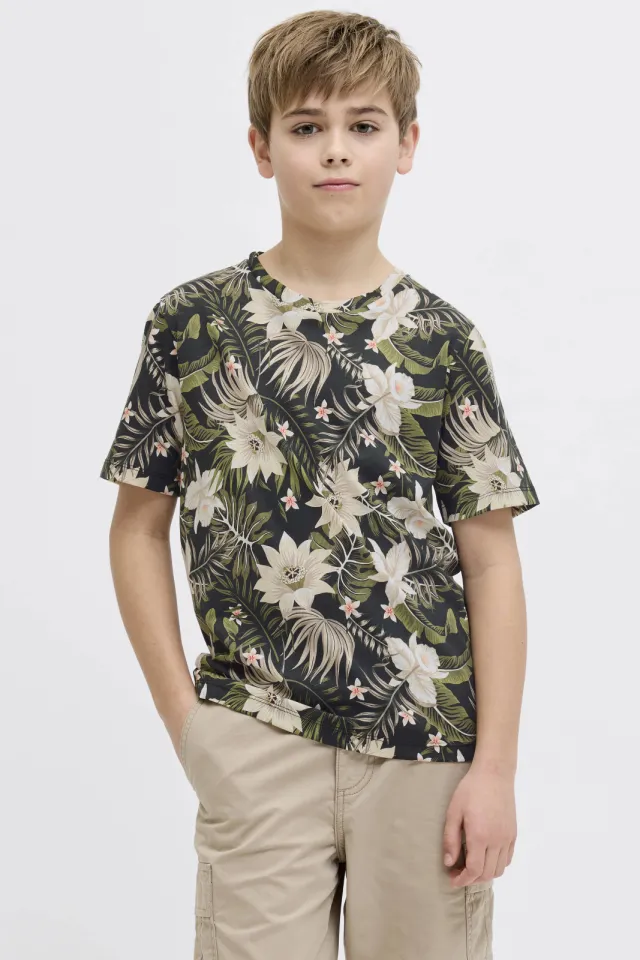 JJ Rebel JUNIOR T-shirt zwart met all-over print, foto 4