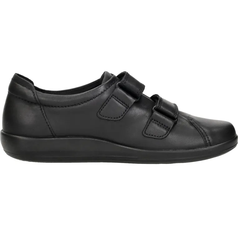 Ecco Soft 2.0 klittenbandschoen zwart