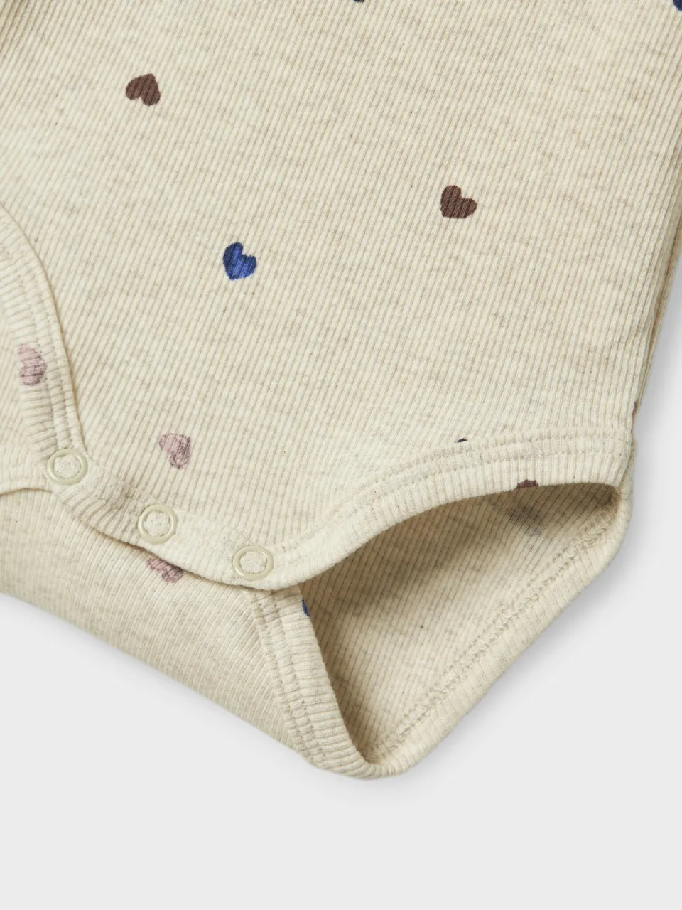 NAME IT BABY gebreide romper met hartjes - set van 2 beige/roze, foto 3