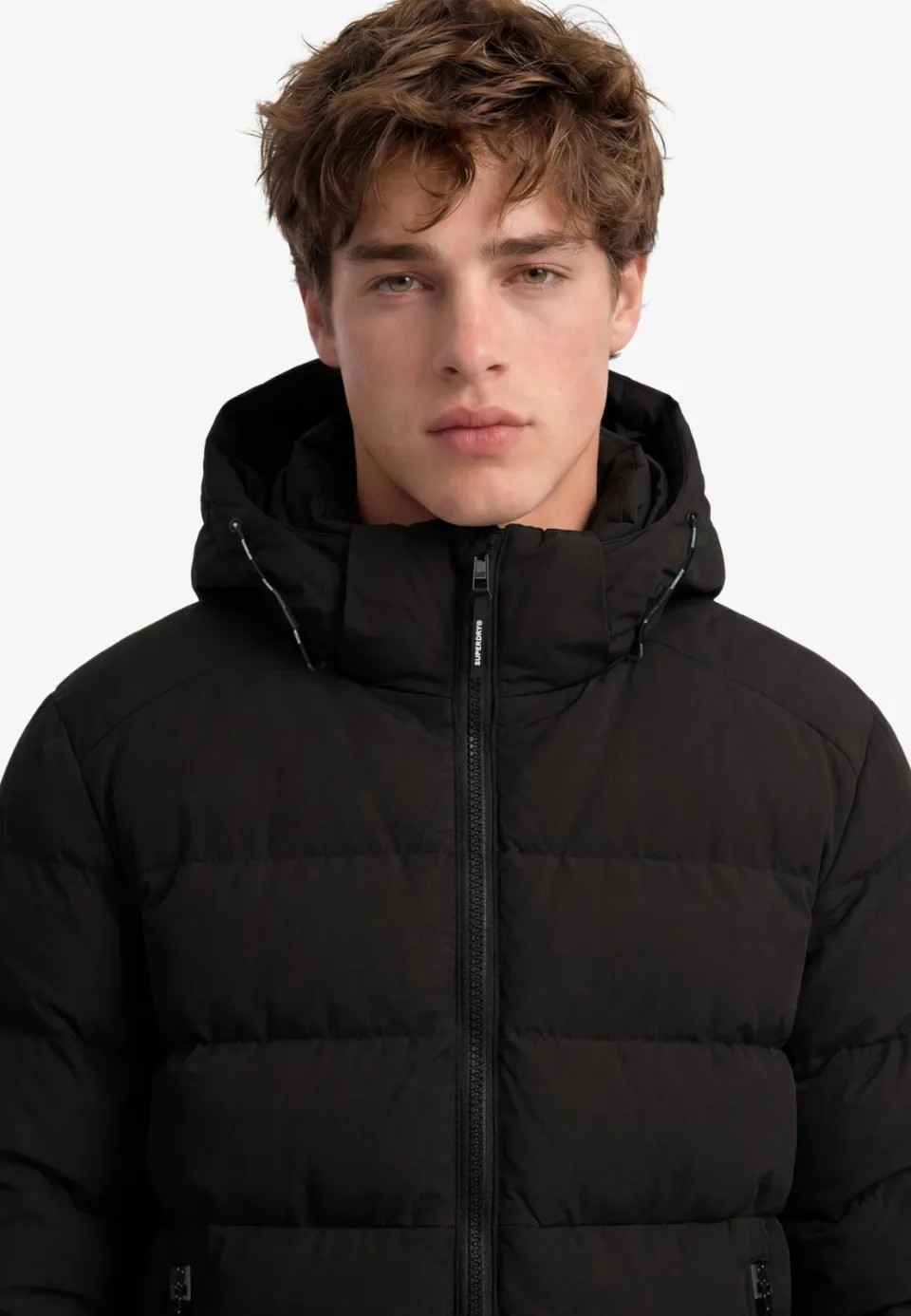 Superdry Hooded Sports Puffer winterjas zwart, foto 6