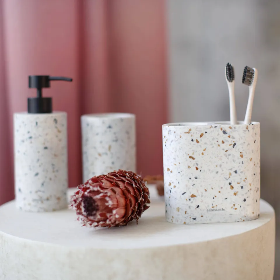 Sealskin Blend tandenborstelhouder dubbel vrijstaand Terrazzo, foto 4