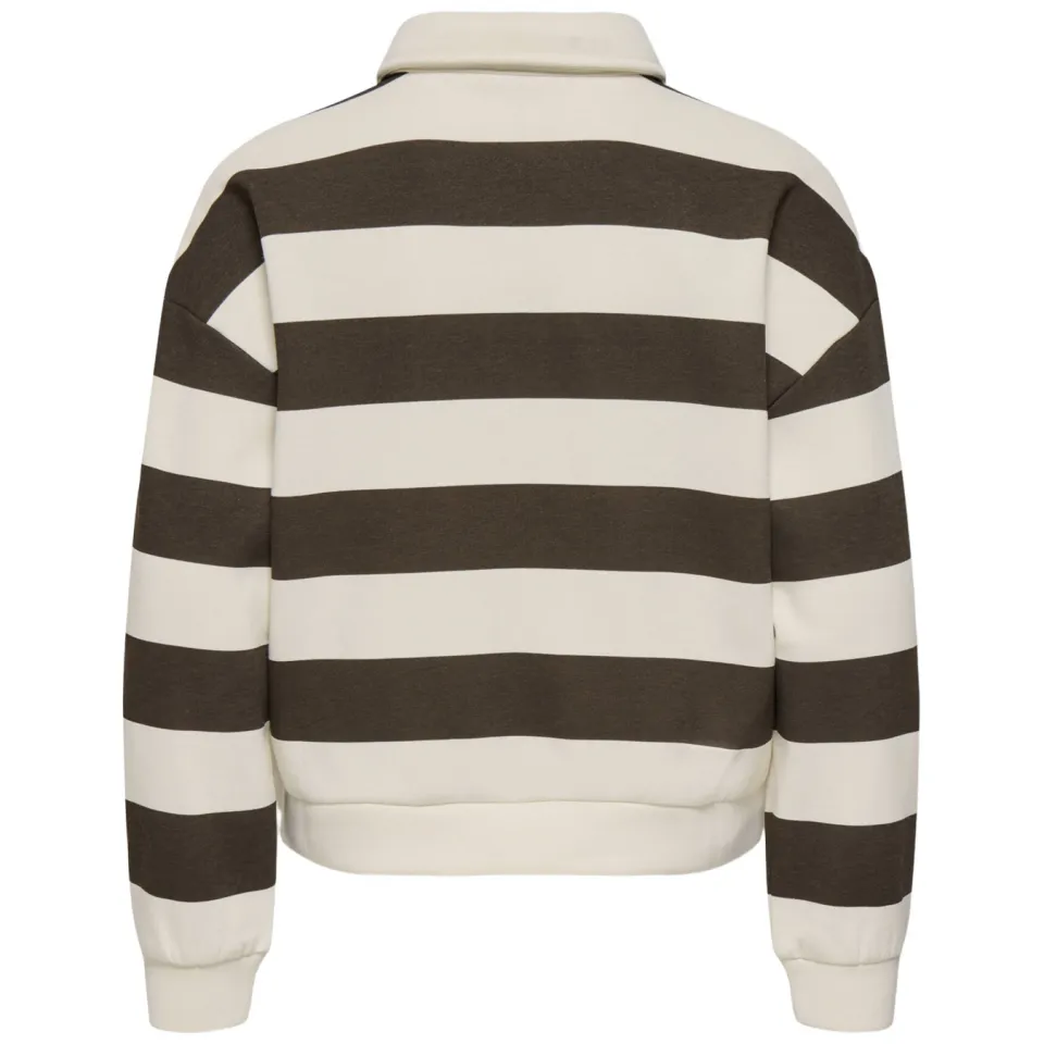KIDS ONLY GIRL gestreepte sweater - ecru/donkerbruin, foto 3