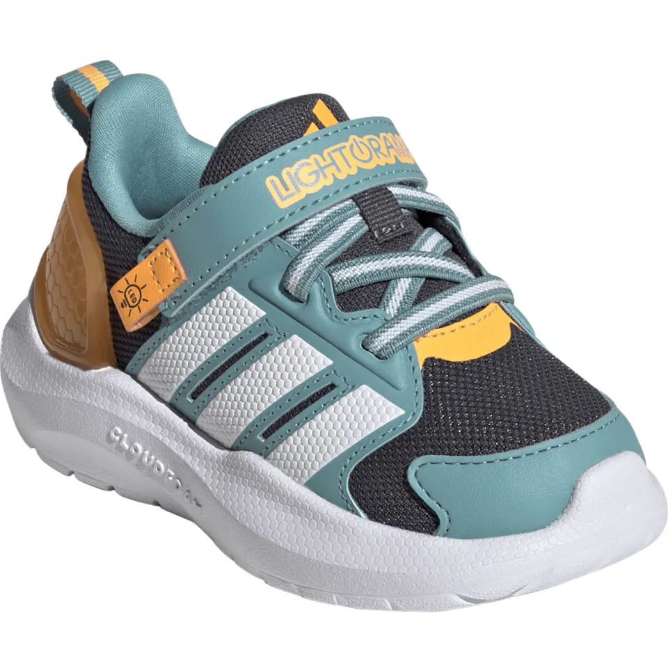 Adidas Lightorama sneakers turquoise wit oranje, foto 4