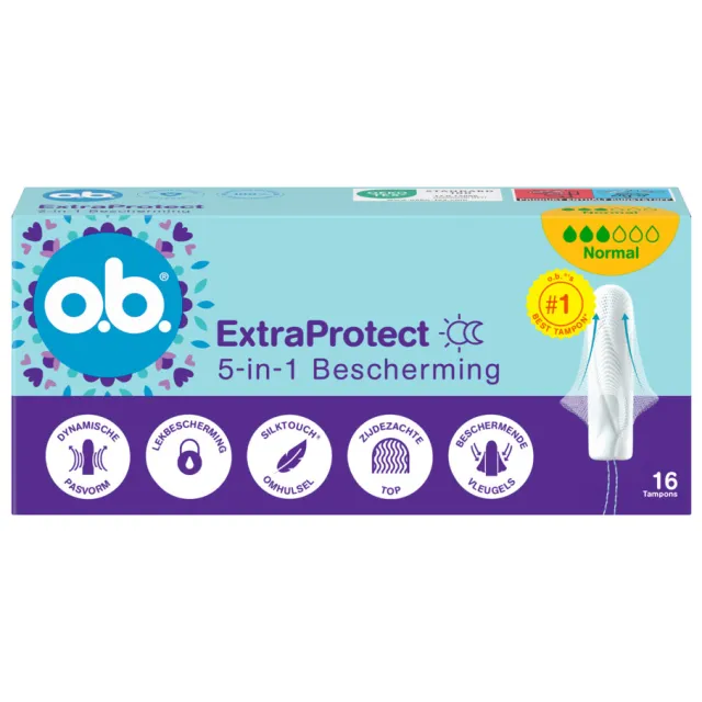 OB 2+1 gratis: o.b. Extra Protect Normal Tampons 16 stuks
