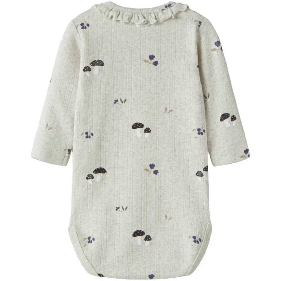 NAME IT BABY katoenen romper met ruches en print - beige, foto 3