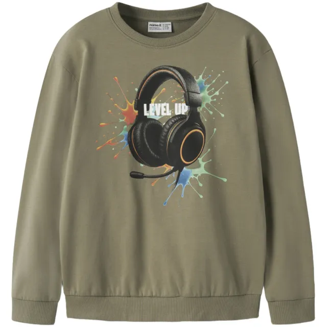 NAME IT KIDS sweater met print - groen