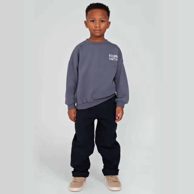 Sturdy sweater Rock the Earth - blauw Blauw/ecru