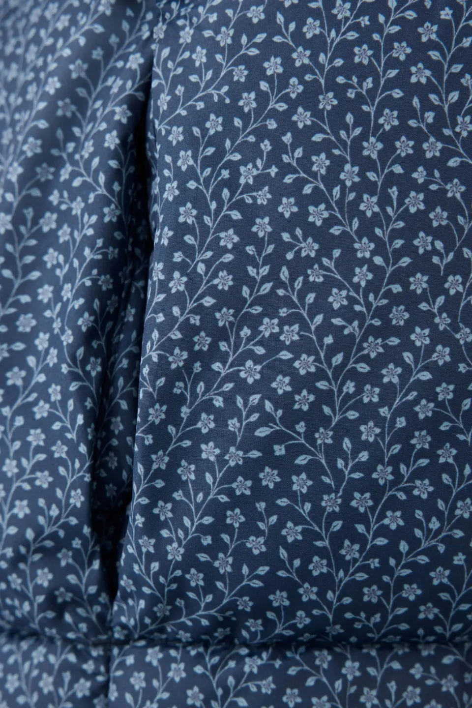 Mango gebloemde gewatteerde winterjas donkerblauw donkerblauw/ecru, foto 3