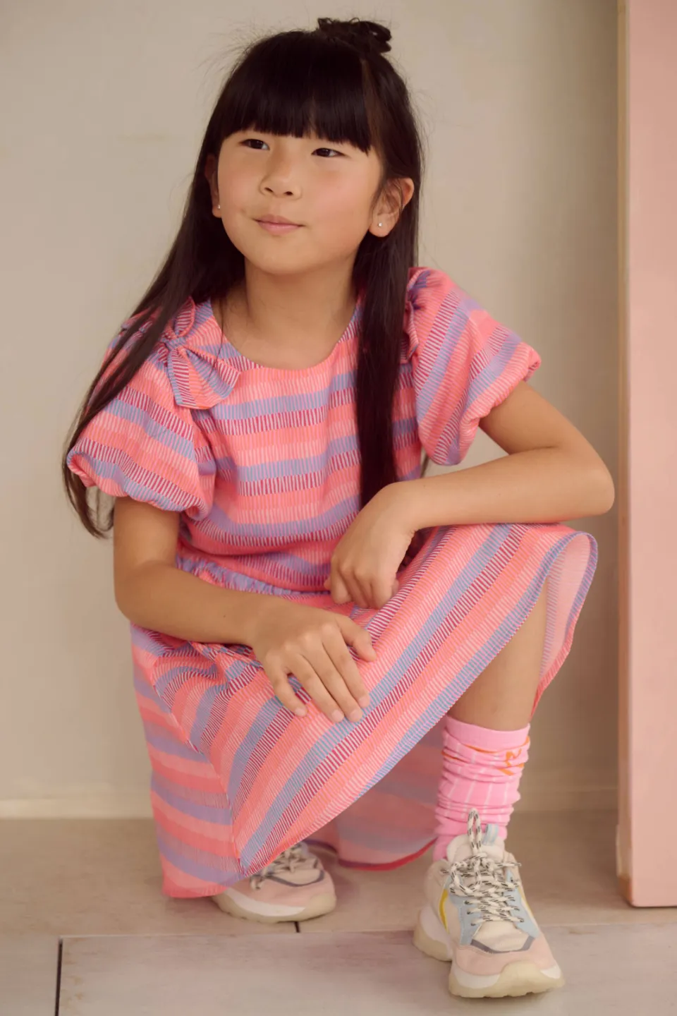 Nono Milly midi jurk roze lila Roze/lila