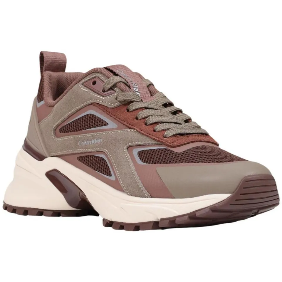 Calvin Klein chunky suède sneakers bruin, foto 2
