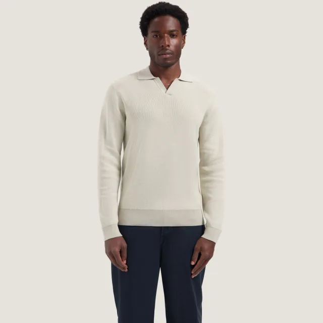 Dstrezzed katoenen regular fit gebreide trui - ecru Beige