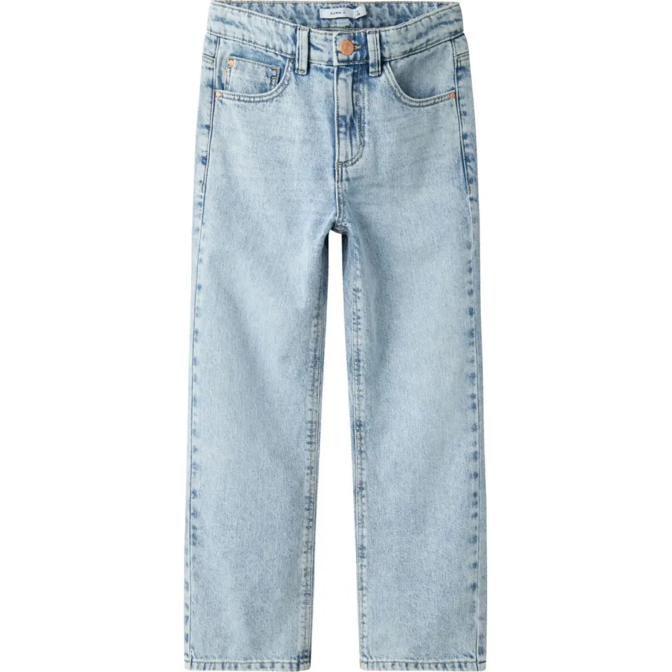 NAME IT KIDS straight jeans regular waist light blue bleached, foto 2