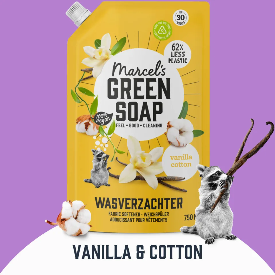 Marcel's Green Soap wasverzachter Vanille & Katoen navulling, foto 8
