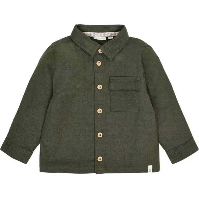Little Dutch casual overhemd met backprint - groen