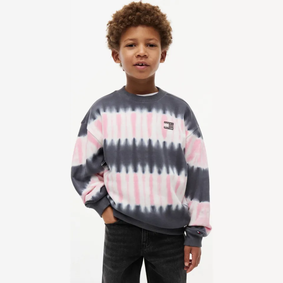 Tommy Hilfiger oversized tie-dye sweater - donkerblauw, foto 3