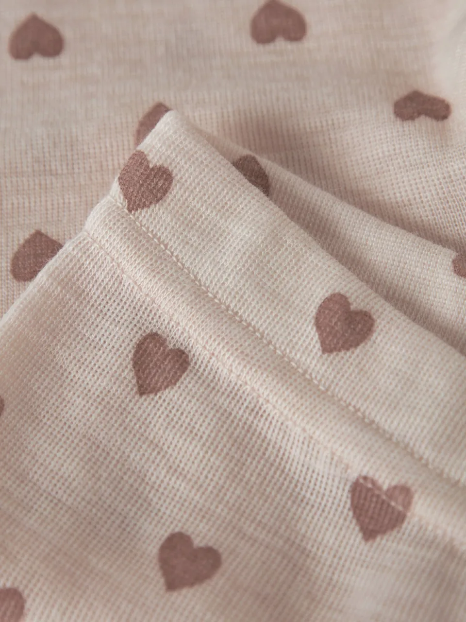 Lil' Atelier wollen legging met hartjesprint beige, foto 5