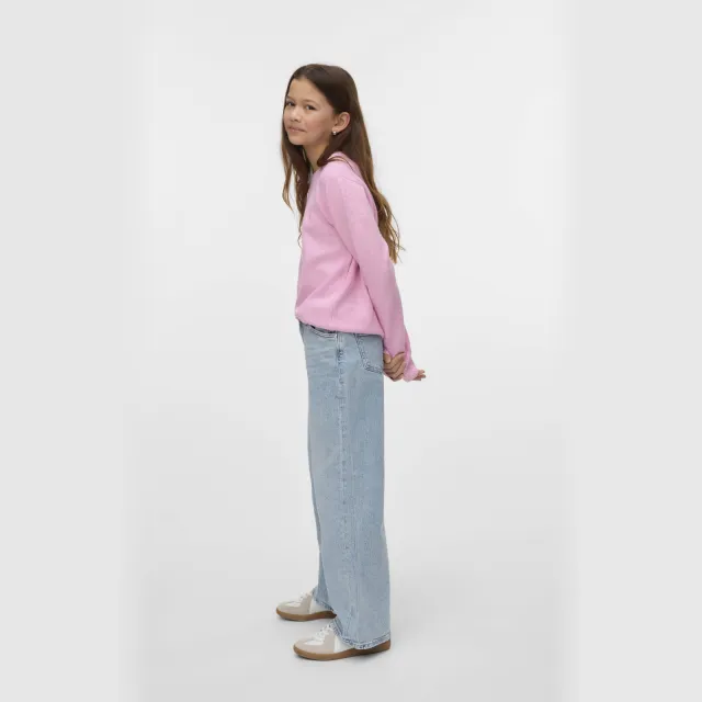 Vero Moda GIRL wide leg high waist jeans light blue denim