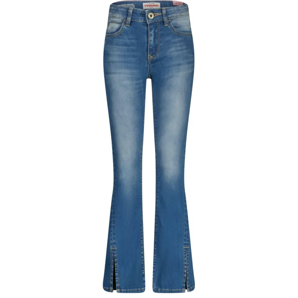 Vingino flared jeans medium blue denim, foto 2