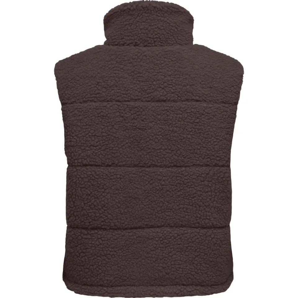 Only teddy gilet donkerbruin, foto 2