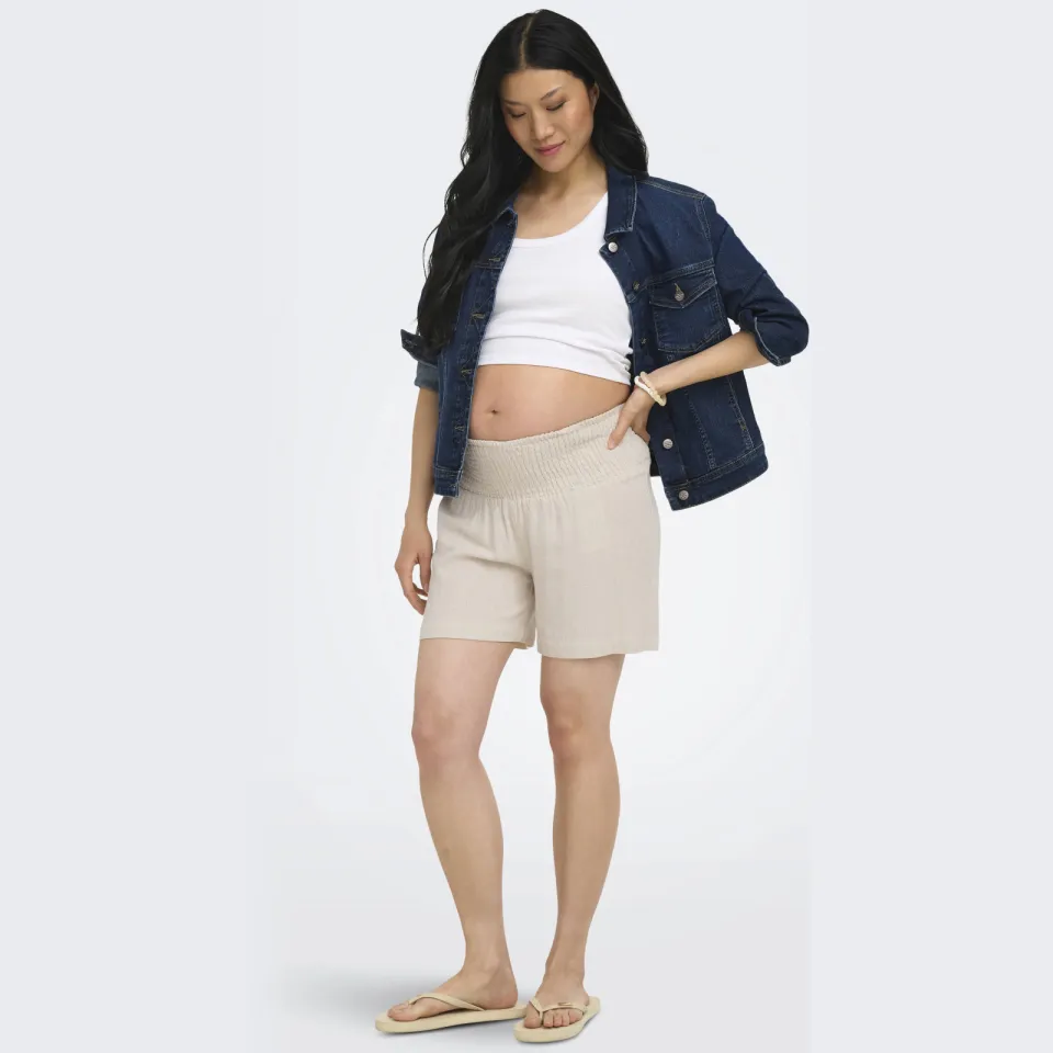 Only Maternity Olmsiesta zwangerschaps korte broek ecru