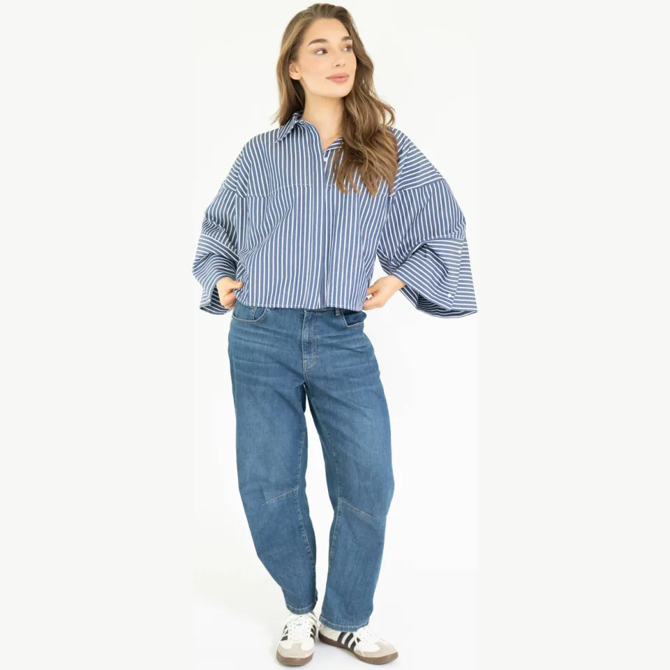 Est'seven Varissa blouse blauw