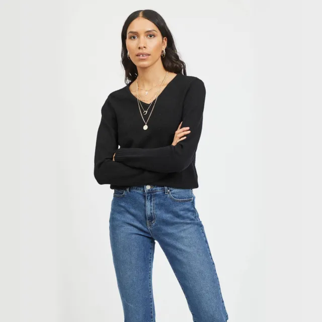 Vila gebreide trui VIRIL zwart Black