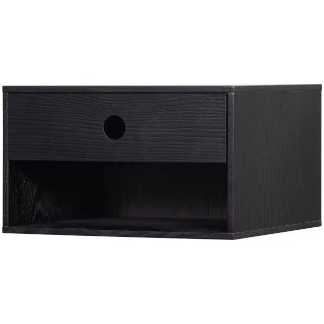 WOOOD Nancy hangend nachtkastje zwart black