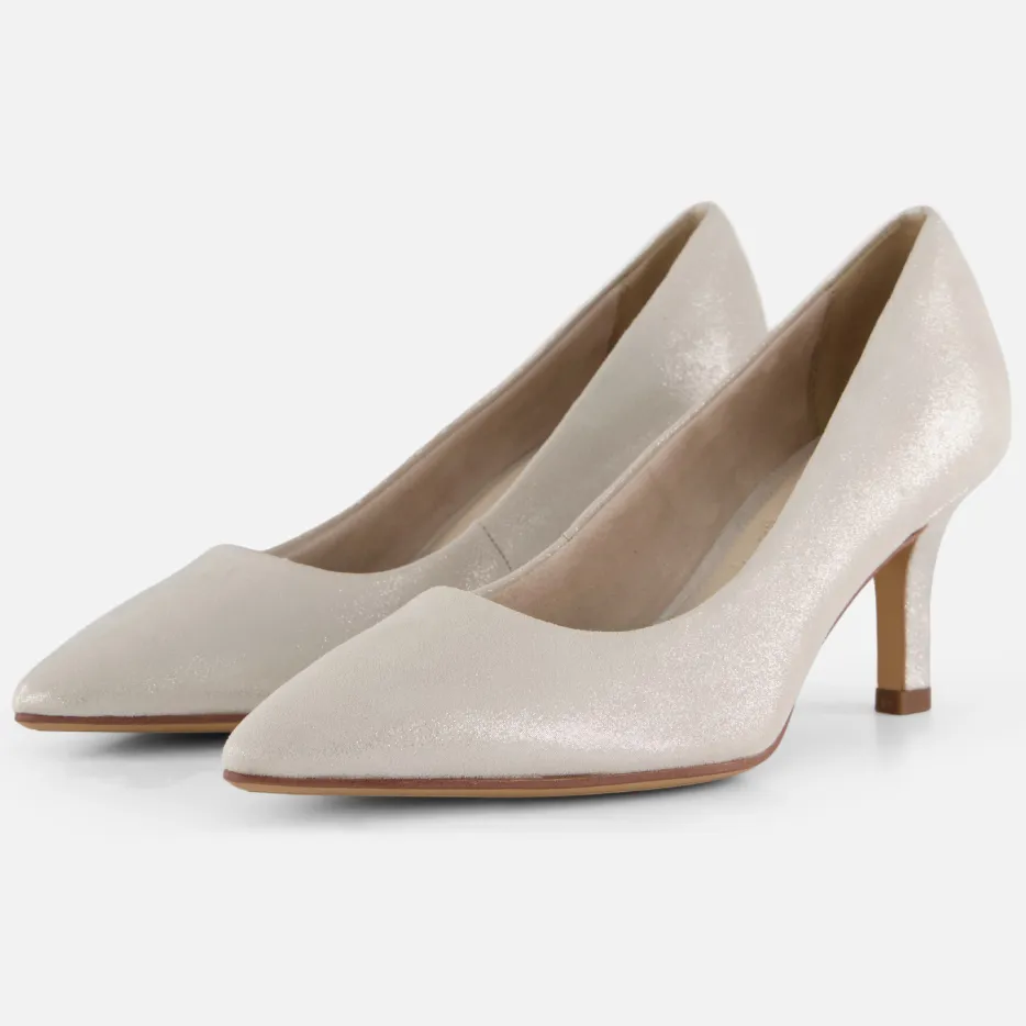 Tamaris pumps beige leer, foto 3