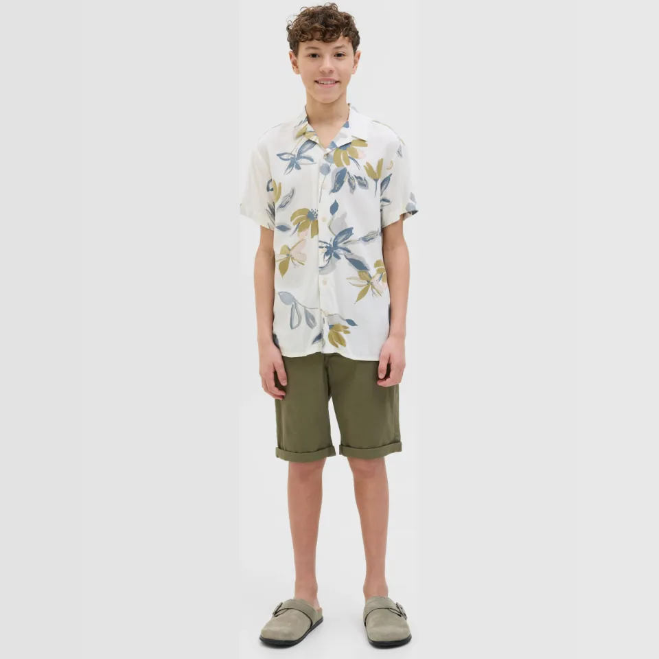Jack & Jones Junior regular fit gebreide chino short dusty olive