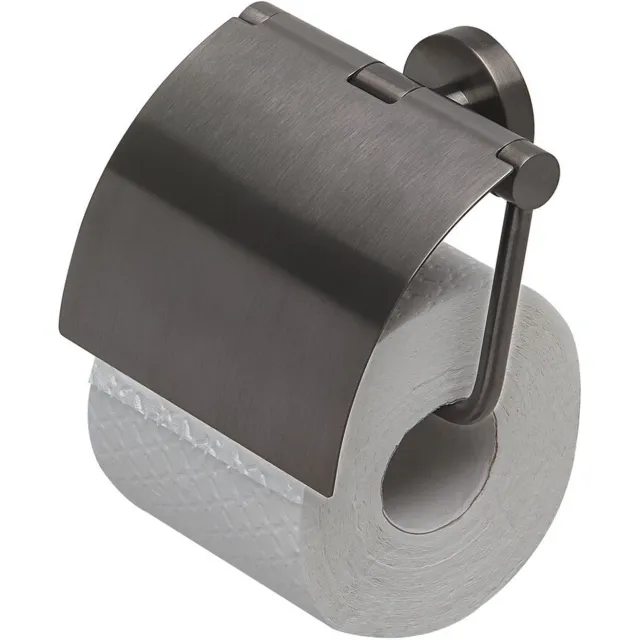 Geesa Toiletrolhouder Geesa Nemox met Klep Geborsteld Zwart